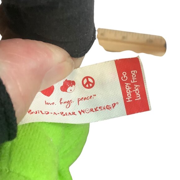 Build-A-Bear Happy Go Lucky Frog Plush Toy 3.5” Green McDonalds 2009 Shirt - Picture 4 of 7